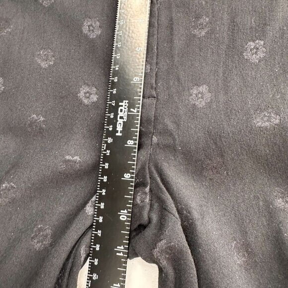 Loft Marisa Black Jacquard Ankle Pants Womens Size 6 Embroidered floral Office - Picture 10 of 12